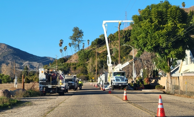 On Monday, January 8, 2024, at 8 a.m. to around 6 p.m., Edison crews were on Goodenough Road along the Tradition housing track managing traffic while they replaced multiple power poles, using cherry pickers to disconnect the lines. Several poles were successfully replaced with no known power interruptions to the area.