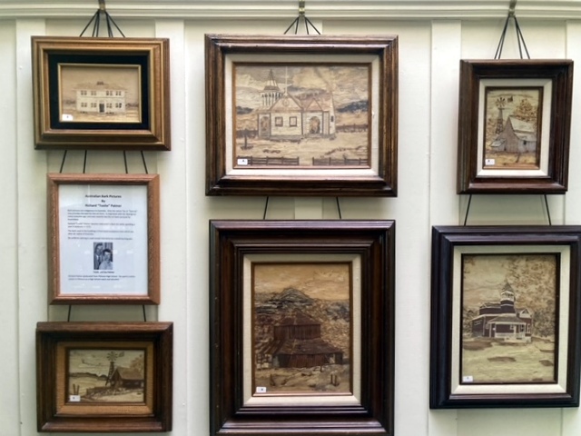 Above is the display of some of Toolie Palmer’s work at the Fillmore Historical Museum today. Photo credit Fillmore Historical Museum.