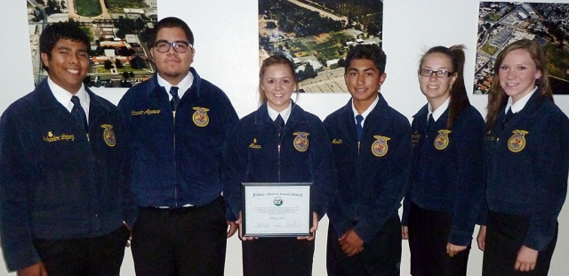 Representatives from the Future Farmers of America (FFA) were recognized for their accomplishments by the Fillmore Unified School District Board.