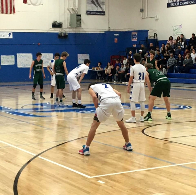 Pictured above are the Flashes during their game against Brethren Christian on Friday, February 14th. The Flashes defeated Brethren Christian which advanced them to the CIF Quarter Finals. Photo courtesy Fillmore High School Instagram.
