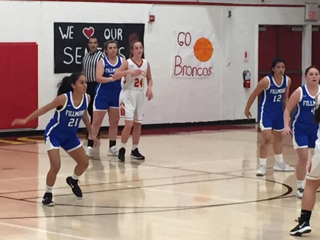 The Fillmore High Girls Basketball Team lost Saturday night in CIF playoff with a final score 52-31. Congratulations to the girl’s basketball team for a great season! Go Flashes!! Courtesy Mark Ortega Facebook page.
