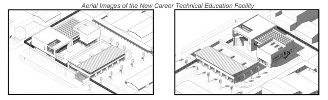 Aerial Images of the New Career Technical Education Facility.