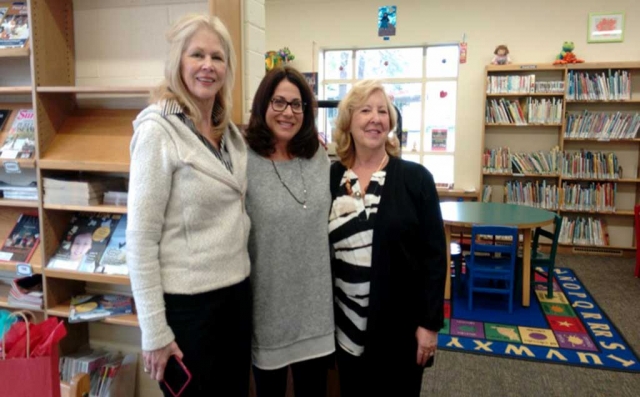 (on right from left to right) Authors Nancy Cole Silverman, Laurie Stevens, and D.J. Adamson presented a three hour workshop on the essentials of writing. They offered an insider’s guide for promoting and publishing work as well. They are all members of the “Sisters in Crime” mystery writing organization. They stressed the importance of writers belonging to a writing group or club for networking and support. Books were available for purchase after the workshop.