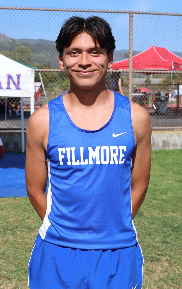 Above is Omar Heredia after the boys 1600-meter relay, advancing him to the CIF Southern Section Division 4 Final meet Saturday, May 17th at Moorpark High School. Photo credit Anthony Chavez.