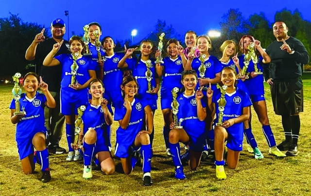 Fillmore Girls 12U AYSO took first place in the Goldrush Tournament in Santa Clarita last weekend, December 9-10th. They are led by Coaches Homer and Jose. Way to make Fillmore proud, girls! There is some amazing soccer talent coming right here out of Fillmore, California. Photo credit Brandy Hollis.