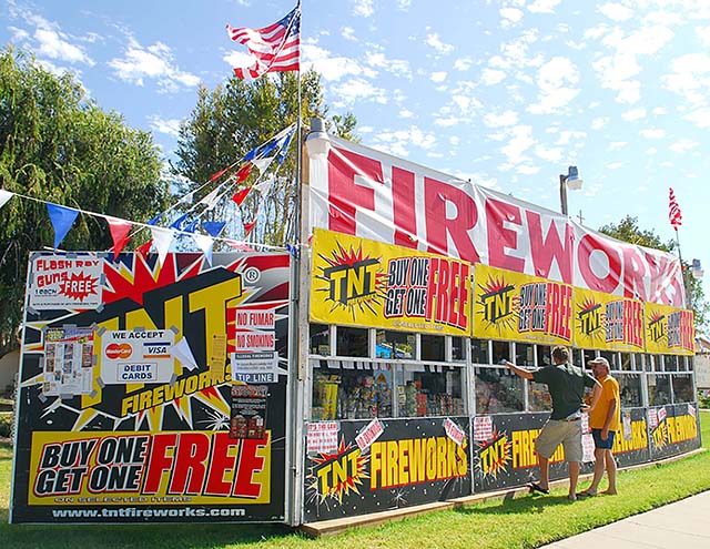 Fillmore 4th of July is near. Fireworks booths are up around town, booths are open on Saturday, June 28th, 2026, noon to July 5th at noon. Local non-profit organizations will begin Safe & Sane Fireworks sales, a long-time tradition. Above is Saint Francis of Assisi’s Church booth from past years. Photo credit Gazette staff.