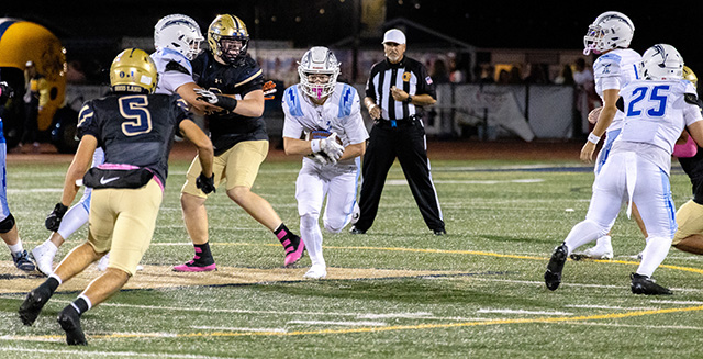 On Friday, October 23, the Fillmore Flashes traveled to Santa Barbara to face Dos Pueblos, securing a decisive 14–0 victory and claiming the Tri-County League Championship. With a 7–2 record, the Flashes now turn their attention to longtime rival Santa Paula as they prepare for Friday’s matchup. Above and below are action photos from the Varsity game against Dos Pueblos. Photo credit Crystal Gurrola.