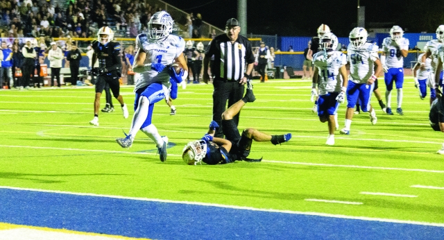 On Friday, October 17th, the Flashes JV and Varsity Football teams traveled to Agoura High School to take on the Chargers. Above is the Flashes Varsity game; the Flashes unfortunately lost to the Chargers, 42-14. Inset is the Flashes JV game. FHS JV also lost, 31-19. Photo credit Crystal Gurrola. This week the Flashes will host Dos Pueblos High JV game 4pm; Varsity 7pm. More JV and Varsity Game photos online at www.FillmoreGazette.com.
