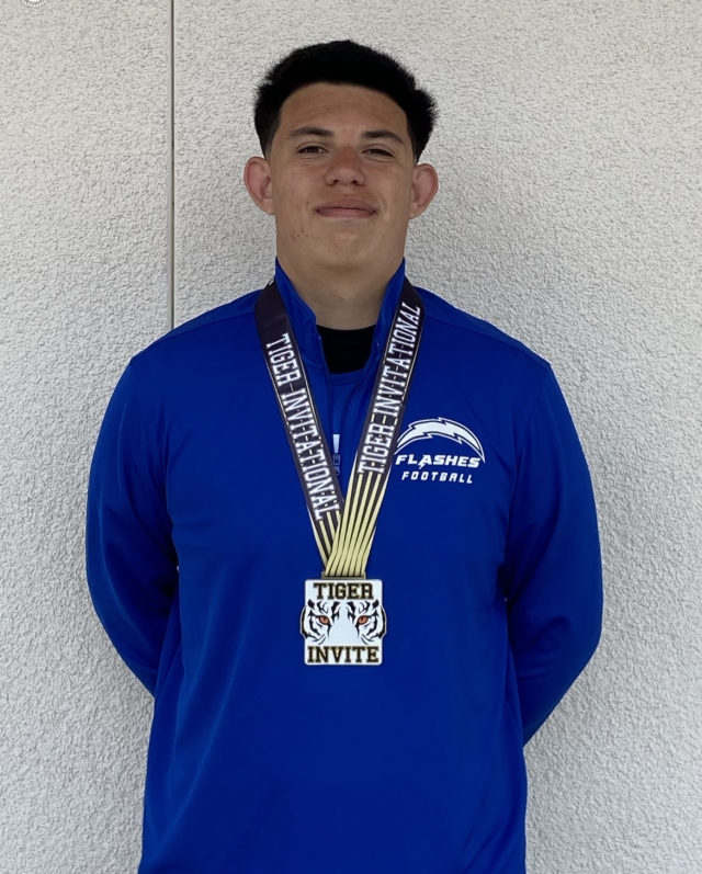Fillmore High School has a new Track & Field school record in the Boys Discus. At the Flashes’ April 3rd meet, Anthony Tafoya hit a mark of 154 feet 6 inches, breaking the previous record mark by Justin Coert (2015) of 149 feet, 9 inches. Photo credit Kim Tafoya.