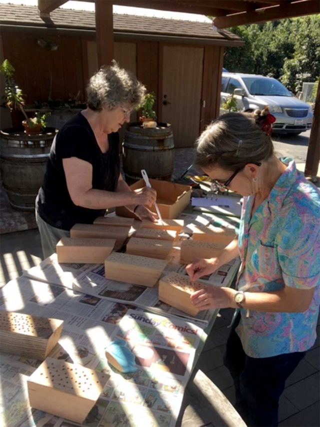 Those who attended the workshops created bee condos where native bees can lay their eggs.