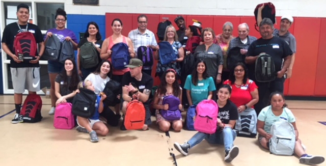 On Sunday, June 30, Titina Folliero, Coordinator of Member Development for Foresters Financial, brought volunteers and school supplies to fill backpacks for the Boys & Girls Club of Santa Clara Valley Youth. Titina is in charge of the non-profit arm of Foresters Financial, which gives back to local communities. Thank you for visiting our Santa Paula Club with goodies for our Youth in our Fillmore, Santa Paula and Piru Clubs! Photos courtesy Jan Marholin, CEO of Boys & Girls Club of Santa Clara Valley.