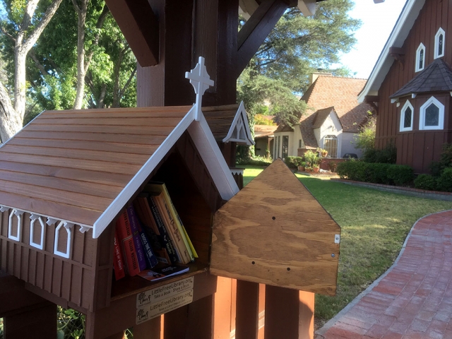 Pictured is Fillmore’s newest Little Free Library located at 2nd Street and Saratoga Avenue. Photo courtesy Trinity Episcopal.