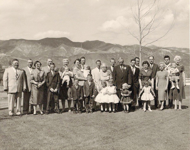 Berrington Family photo at my Great Grandparent's 50th wedding anniversay in 1960. The picture was taken at Newhall Ranch. My Great Uncle Bruce was head of Newhall's cattle operations. Unfortunatley I wasn't born until 1965, so I didn't make the picture; My dad was still in high school at Fillmore!