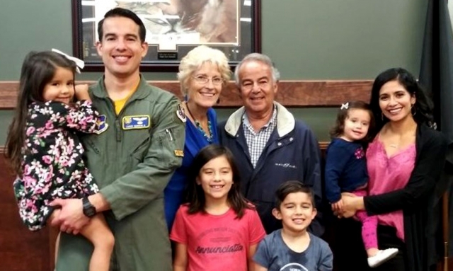 Air Force Pilot and Flight Instructor Chris Gurrola has been promoted to Major. Joining Chris at the Promotion Ceremony in Columbus, Mississippi, were his wife Cassie, and their four children, Luciana, Joaquin, Annelise and Viviana, as well as his parents, Tim and Amy Gurrola. Chris graduated from Fillmore High School in 2005, then attended college at the United States Air Force Academy, where he earned a B.S. in Mechanical Engineering. Congratulations to Major Gurrola!