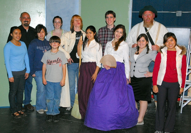 Pictured above are the cast members of the F.H.S.Drama Club play “Trouble in Dustville” directed by Josh Overton, (l-r) Shervina Annie, Overton, Rachel Kamradt, Ian Overton, Andie McDonnell, Hans Bergskamp, Imelda Lopez, Vincent Ferguson, Natalie Garnica, Samantha McHammell, Joe Woods, and Samantha Wu. Not Pictured: Dylan Galarza.