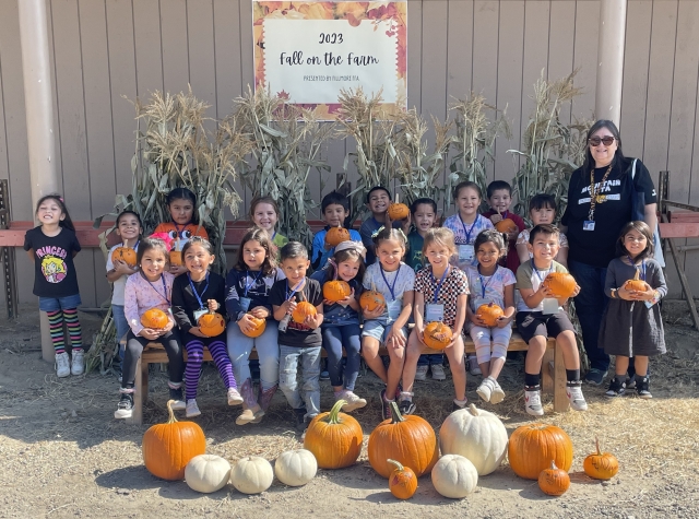 On Friday, October 27, Mountain Vista Elementary School kindergarten class took a field trip to the Fillmore School Farm, located on Chambersburg Road/Route 23. Students were given pumpkins to paint, enjoyed a maze and hayride, learned how a pumpkin grows, and were able to meet cows! Photo credit Angel Esquivel-AE News.