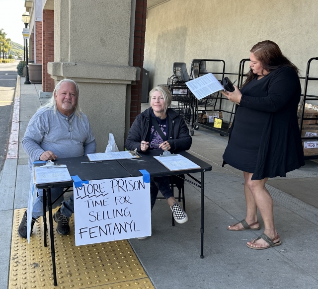 Over the weekend, a petition table was set up outside of VONS Fillmore seeking signatures on proposed initiative 23–00017A1. The petition allows felony charges for possessing certain drugs, including fentanyl, and for thefts under $950, both currently chargeable only as misdemeanors—with two prior drug or two prior theft convictions, as applicable. Defendants who plead guilty to felony drug possession and complete treatment can have charges dismissed: Increases sentences for other specified drug and theft crimes: Increased prison sentences may reduce savings that currently fund mental health and drug treatment programs, K-12 schools, and crime victims; any remaining savings may be used for new felony treatment program. Summary of estimate by Legislative Analyst and Director of Finance of fiscal impact on state and local governments: Increased state criminal justice system costs potentially in the hundreds of millions of dollars annually, primarily due to an increase in the state prison population. Some of these costs could be offset by reductions in state spending on local mental health and substance use services, truancy and dropout prevention, and victim services due to requirements in current law. Increased local criminal justice system costs potentially in the tens of millions of dollars annually, primarily due to increased court-related workload and a net increase in the number of people in county jail and under county community. The petition requires 546,651 signatures to make the ballot, As of 01/24/2024, 25% signatures were reached, deadline 04/23/3024. Courtesy https://www.sos.ca.gov/elections/ballot-measures/initiative-and-referendum-status/circulating-initiatives-25percent-signatures.

