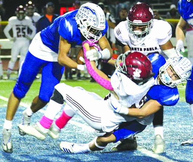 This Friday, September 29, 2023, the Fillmore Flashes will take on longtime rival, the Santa Paula Cardinals. Above a photo from last year’s Fillmore-Santa Paula game where the Flashes defeated the Cardinals. This year’s game will be in the Santa Paula High School Stadium. JV begins at 4:30pm; Varsity 7:30pm. Gates open at 4:30pm. Photo credit Crystal Gurrola.