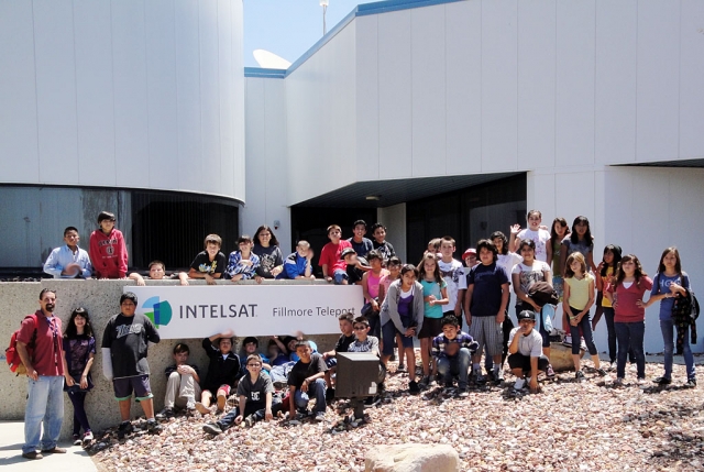 5th grade students at San Cayetano were able to visit INTELSAT. INTELSAT is located on the mountain behind San Cayetano school and are involved with satellite applications. INTELSAT is also a sponsor of San Cayetano’s Robotics and NASA program. Randy Hale is our local contact and proud supporter of our NASA projects.