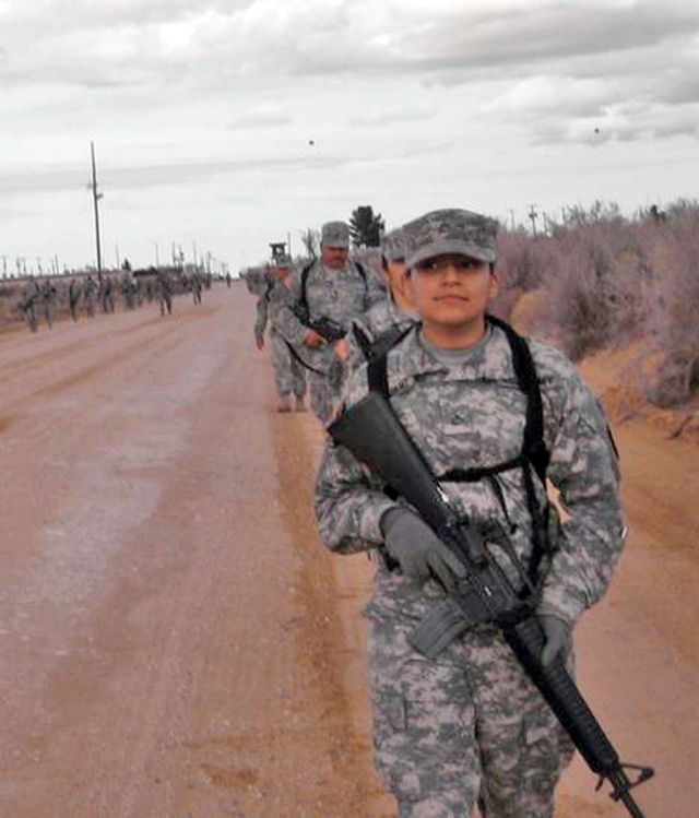 SPC. Juanita Altamirano at her pre-deployment site in Mcgregor, TX.