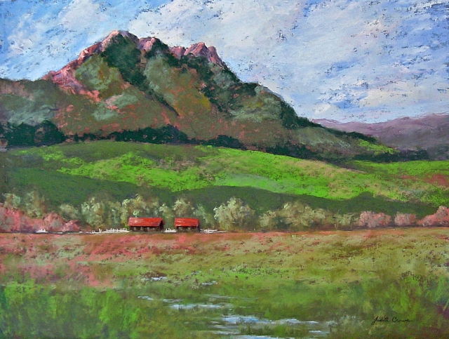 “Hollister Peak #8”, pastel by Judith Crowe.
