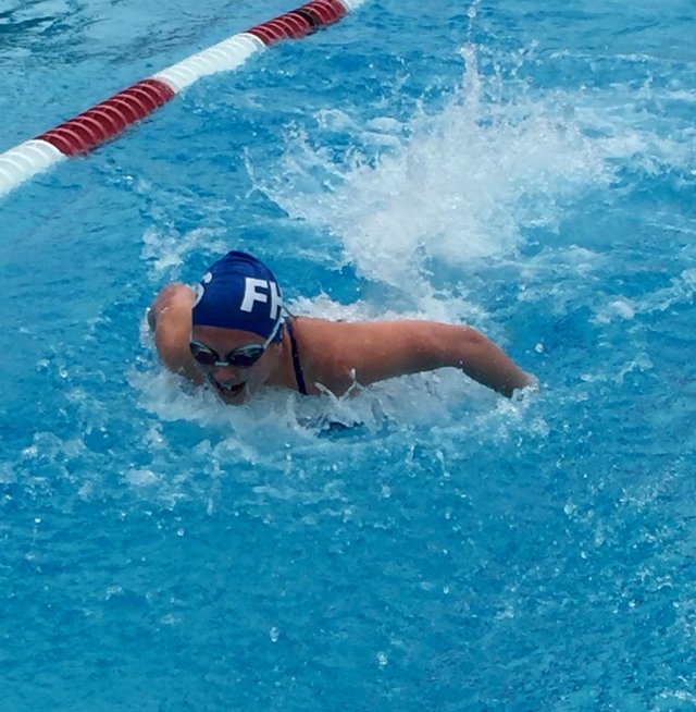 Fillmore Flashes Senior Katrionna Furness broke two FHS school records and qualified for CIF Div. 3 Consideration, in the Flashes meet against Malibu on Wednesday, March 13.