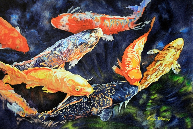 “Koi Feeding Frenzy” by Lois Bloom at Fox Fine Jewelry