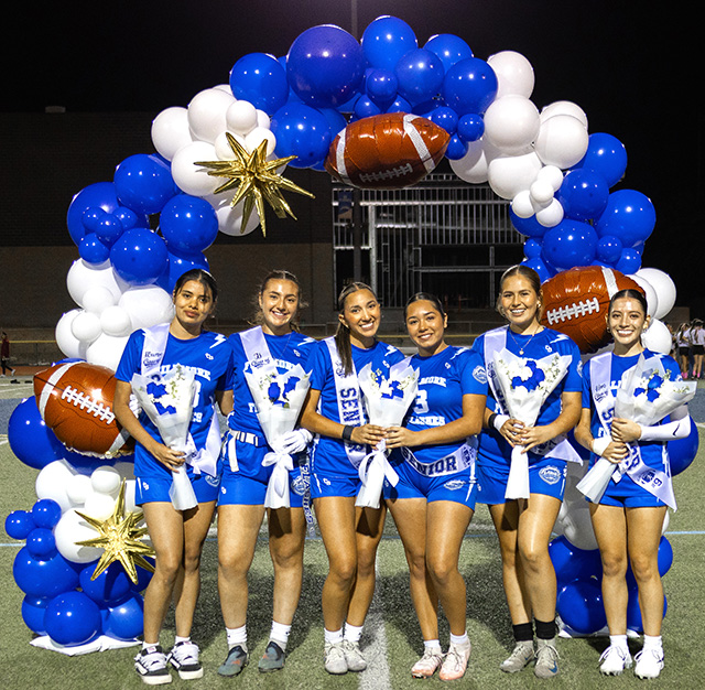 Above are the seniors who were recognized at the Fillmore Santa Paula Girls Flag Football game, Tuesday, October 13. Photo credit Crystal Gurrola.