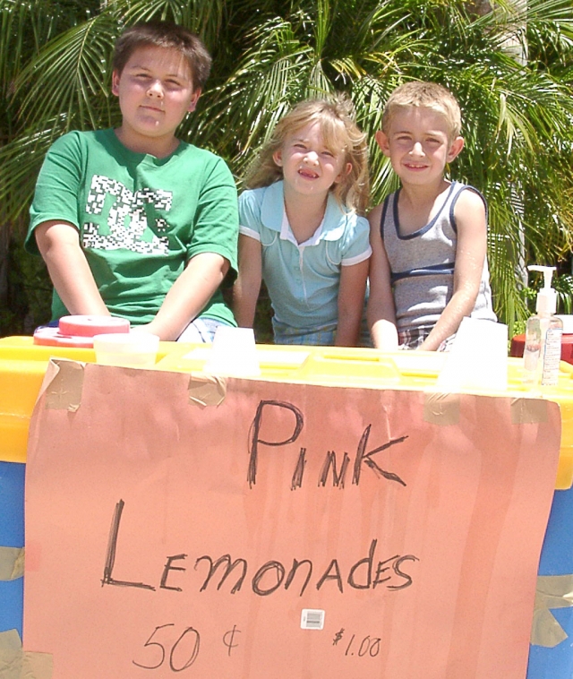 According to the three owners of this Lemonade stand in Fillmore, business on Tuesday, July 13th was brisk due to the “hot summer day in Fillmore.” The Lemonade Stand, that day, was offering their special “Pink Lemonade” in large and small sizes. According to one patron of the Lemonade Stand, “It’s the best Pink Lemonade I’ve ever had!”