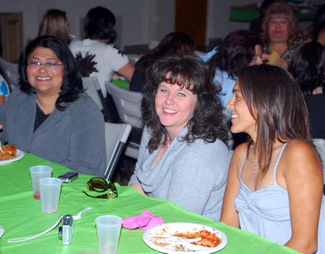 Fillmore High School Mother/Daughter banquet met for its 28th year on May 29th. About one hundred ladies attended. A dozen of the mothers did a dance they had rehearsed for two weeks at the end of the night, surprising their daughters and the audience. Seated (l to r) Stephanie Vasquez, Susan Golson and daughter Tenea.