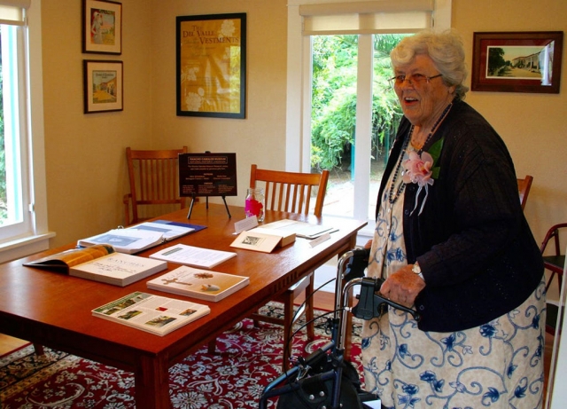 Marie Wren has served as a volunteer for the National Historic Landmark for over twenty years and has donated over 200 books to the Rancho Camulos Research Library. In honor of her work and generosity, the library was renamed the “Marie Wren Research Library.” The library holds a collection of books on Southern California history, photos, maps and more. Photos courtesy Rancho Camulos Museum.