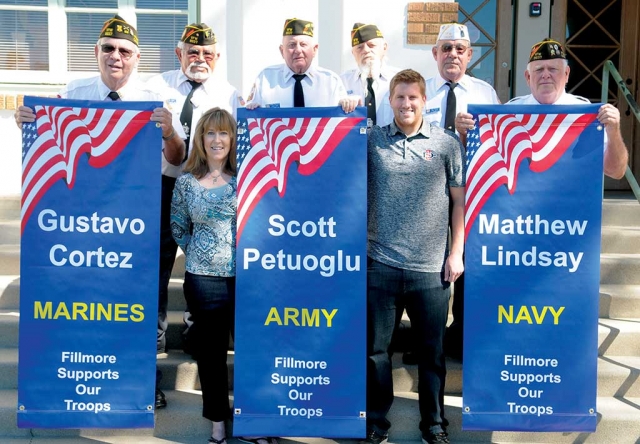 New Military Banners were installed for Gustavo Cortez, Scott Petuoglu and Matthew Lindsay representing Marines, Army and Navy.