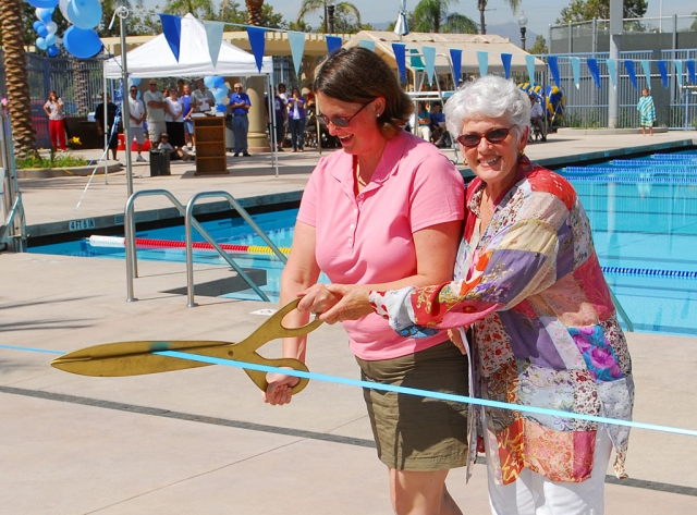 The dedication of the Neil C. Schmidt Community Aquatics Center was held Saturday, July 25. Evaristo Barajas and Cindy Blatt spoke during the ceremonies, there was a lifeguard demonstration held, along with the ribbon cutting.