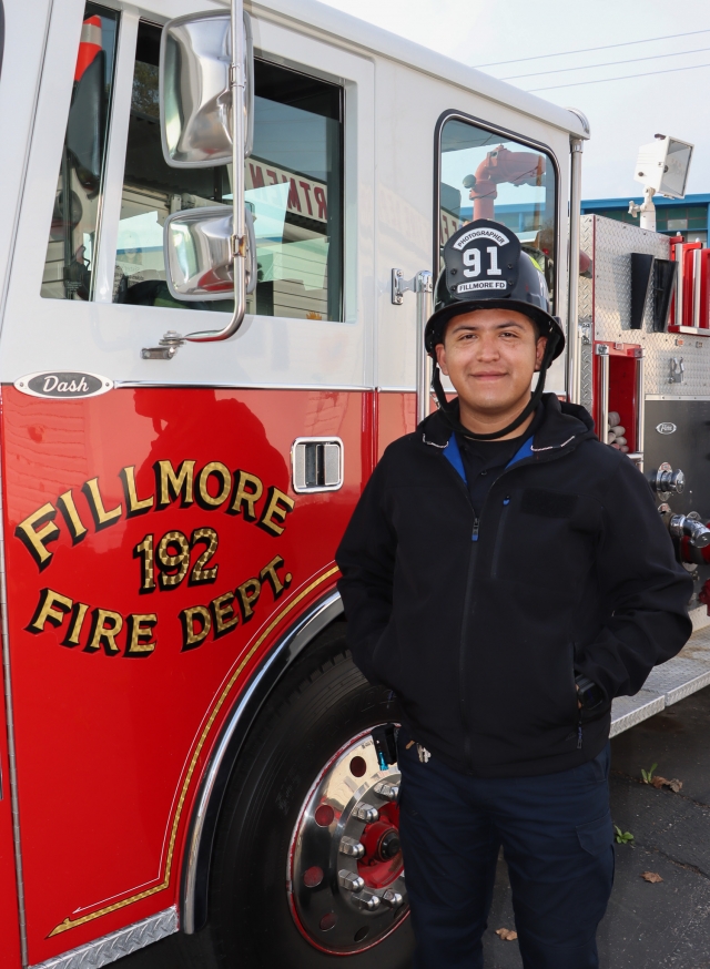 Angel Esquivel is Fillmore Fire Department’s new photographer!

In December 2020, Angel began photographing auto accidents in Fillmore, while he was enrolled in the Fillmore Unified School District’s homeschool program, graduating in 2022, and continuing to VC College. He also was a member of the Ventura County Sheriff’s Explorer Program.

Angel’s homeschool teacher suggested he submit his work to The Fillmore Gazette and ask if they were interested in publishing his photographs. Four years later, he is still contributing to the Gazette as an independent photographer. Besides traffic collisions, Angel has branched out to community affairs, including parades and festivals, and fire and police events.

Angel also runs a Facebook group where anyone can join and report any traffic incidents between Piru and Santa Paula. The group is called “SR126 Fillmore-Traffic/Updates/Accident/Information”. He also shares his photos on his Facebook page, “Fillmore Public Safety News,” and Instagram @angggel.esquivel. 

Angel has always maintained an interest in becoming a photographer for the Fillmore Fire Department.
“As an independent photographer, I thought it fascinating to witness how our first responders work during an emergency,” he stated.

And now it’s official! He’s received a black helmet with a unique “Photographer” shield from the department, and will continue to serve the fire department, and the community with his photos in the Gazette. 

Congratulations, Angel!