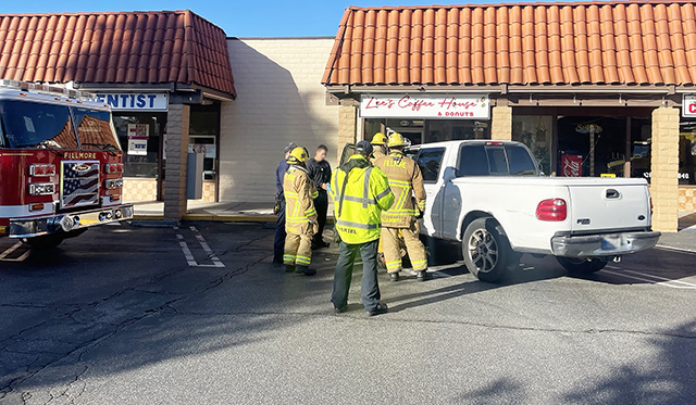 On Wednesday, February 18, at 8:25 a.m., the Fillmore Police Department, Fillmore City Fire Department, and American Medical Response (AMR) paramedics were dispatched to a two-vehicle collision in the Super A parking lot. One person was transported to a local hospital with minor injuries. Photo credit Angel Esquivel.