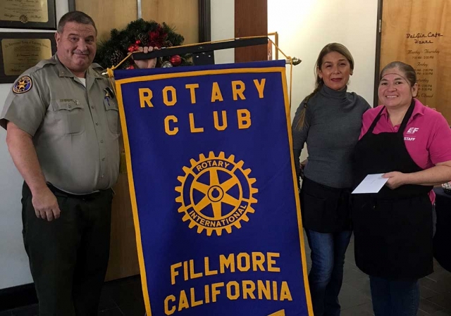 The Fillmore Rotary Club recognized the cheerfully efficient waitress and chef who prepare breakfast for the Rotary Club’s weekly meetings. Photo courtesy Martha Richardson.