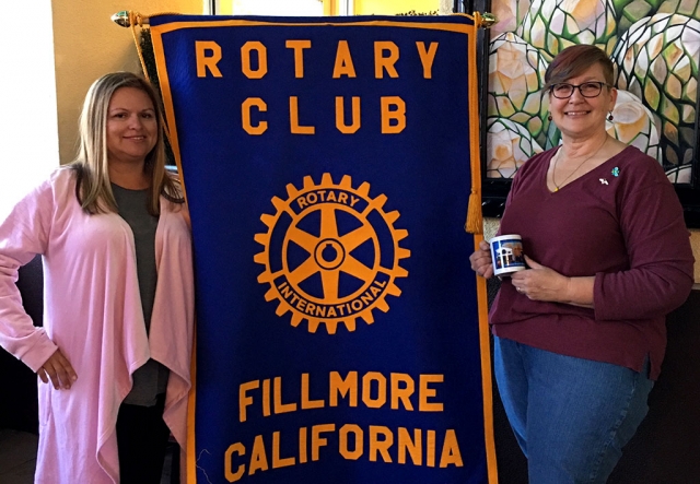 Pictured (l-r) is Rotary Club President Ari Larson presenting Lisa Merkord with a Rotary mug as a thank you for coming out to share her story with the group. Lisa calls herself a “backyard keeper” of bees and if you have a swarm of bees she will come and take them away. She gave a very informative program on all aspects of bees, from their life cycle, to jobs of bees inside the hive, to which honey is the best for our health. She was very knowledgeable and an excellent speaker. Courtesy Martha Richardson.