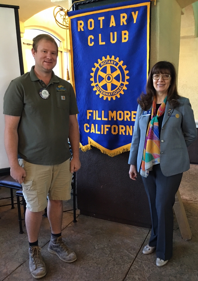 Last week Fillmore Rotary Club President Andy Klittich welcomed their District Governor, Dana Moldovan. She was originally from Romania and joined the Rotary Club of Westlake Village in 2002. Her slogan this year is “Think Different” which is what we have had to do during the pandemic. Many clubs met on Zoom and the Rotary International Convention was virtual, but there was still leadership training, fellowship and plans for the new normal. Moldovan congratulated the Fillmore Club for winning the Silver Club Award for last year. She was also happy to hear about how the Club is supporting Fillmore youth through scholarships, dictionaries, water safety, Interact Club, RYLA, etc. Photo credit Rotarian Martha Richardson.