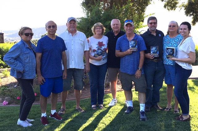 Several Rotarians gathered to prepare dictionaries for the Rotary Club of Fillmore Literacy Project. They will be delivering dictionaries to each 3rd grader in the District. Photo courtesy Martha Richardson.