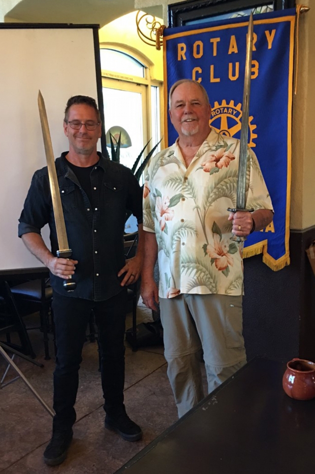 (l-r) Nicholas Cochiolo and Rotary President Dave Andersen. Photo credit Rotarian Martha Richardson.