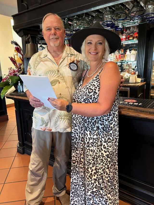 Fillmore Rotary Club inducted a new member, Heather Swetman. Pictured above is President Dave Anderson with Swetman as he welcomes her to the club. Courtesy Rotarian Martha Richardson.
