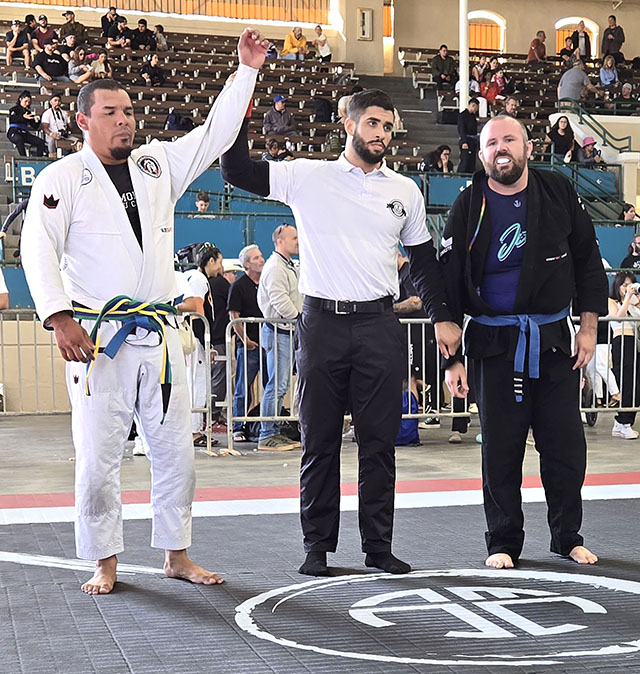 On Tuesday, April 28, Fillmore’s Jose Ramirez, from Perce’s Kenpo Karate Studio, offered Brazilian Jiu-Jitsu raising his hand in victory and back-to-back Season Champion titles in the Jiu-Jitsu World League (JJWL). Story and photo credit Coach Michael Torres & Silverio Garcia.