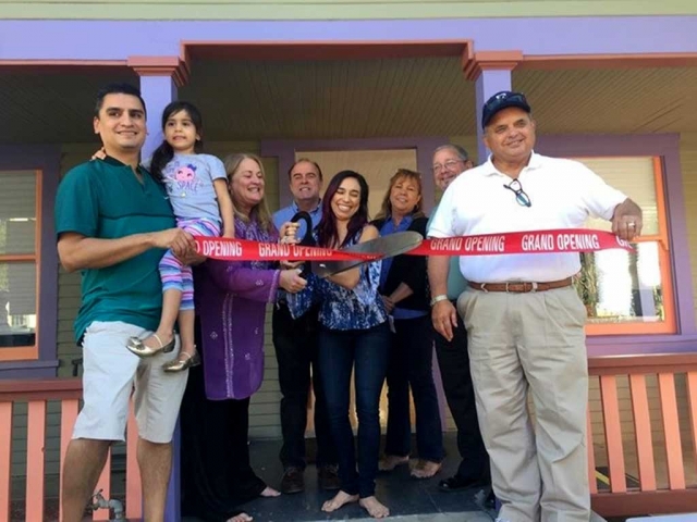 On Saturday, February 3rd ReGEN Haus Yoga and Movement Studio held their grand opening. Pictured are several Fillmore city council members who were there to celebrate. (l-r) Fillmore Mayor Manny Minjares, owner Renee Swenson, Fillmore Council Member Mark Austin, instructor Melissa Diaz, Council Members Carrie Broggie and Tim Holmgren, and ex-Council Member Ernie Villegas.