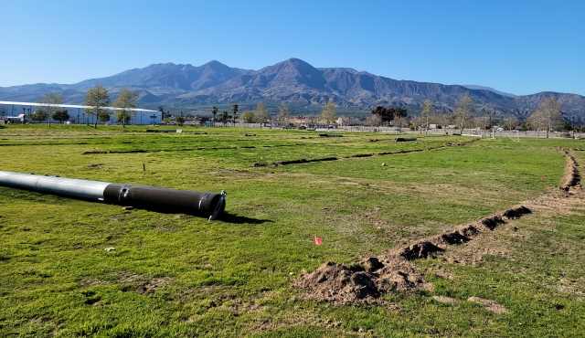 On Friday, March 7th, 2025, groundwork was spotted at Two Rivers Park in Fillmore as part of the renovations. Back in December 2024, Two Rivers Park, Rio Vista Park, and Shiells Park were closed due to turf issues and other renovations.  The baseball fields at Two Rivers Park, Rio Vista Park, Shiells Park reopened February 1st, while the soccer and football fields at Two Rivers Park will remain closed until the end of July 2025.  The Dog Park at Two Rivers Park will remain open during this renovation period. For more information visit https://www.fillmoreca.gov/CivicAlerts.aspx?AID=169.