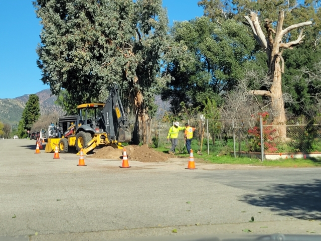 On Monday, January 29, SCE work crews were at the corner of B Street and 5th Street working underground. They were relocating some of their facilities and came across unexpected, unmarked utilities. It was confirmed that the utilities did not belong to the city of Fillmore. SCE possessed an encroachment permit for the work, according to the city.