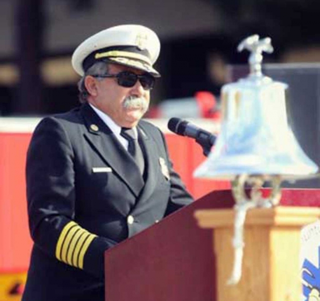 Fillmore Fire Chief Keith Gurrola spoke at the Fallen Fire Fighter’s Ceremony in honor of former Fire Chief Rigo Landeros who was inducted into the memorial.