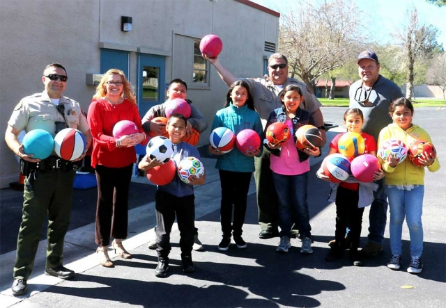 February 14th, Fillmore Fire Foundation Fillmore along with Fillmore Police Department, donated 150 balls for Valentine’s day throughout both Fillmore and Piru School Districts. The balls were purchased through the Fillmore Fire Foundation. Pictured above are students from Rio Vista receiving their donation.