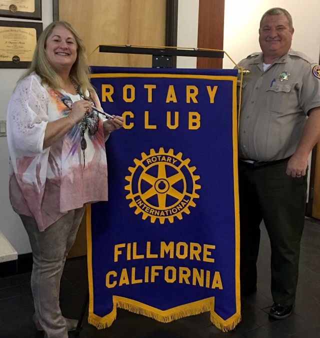 Pictured is Rotary member Renee Swenson with Police Chief Dave Wareham after her presentation to the club. The ReGen Haus is phase 1 of her new adventure and is a yoga and movement studio which also includes dance, and health and fitness classes. Phase 2 of her adventure will be to open a Vintage Shop including antiques and crafts by local artisans. Phase 3 will be to add a coffee house meeting place with games etc. The ReGen Haus Yoga and Movement Studio can be found at 448 Santa Clara Street. Courtesy Martha Richardson.