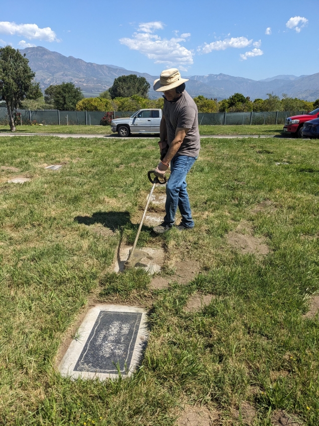 Rotary Club of Fillmore spent part of their Saturday, May 11, cleaning up markers at Bardsdale Cemetery. Some markers need archeological skills to find since they were completely covered in dirt and grass. If you’d like to know more about the club, come join us any Wednesday morning, 7- 8 am for a free guest breakfast at El Pescador. Courtesy https://www.facebook.com/profile.php?id=100064786058147.