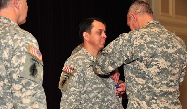 SFC Zavala receiving the Purple Heart